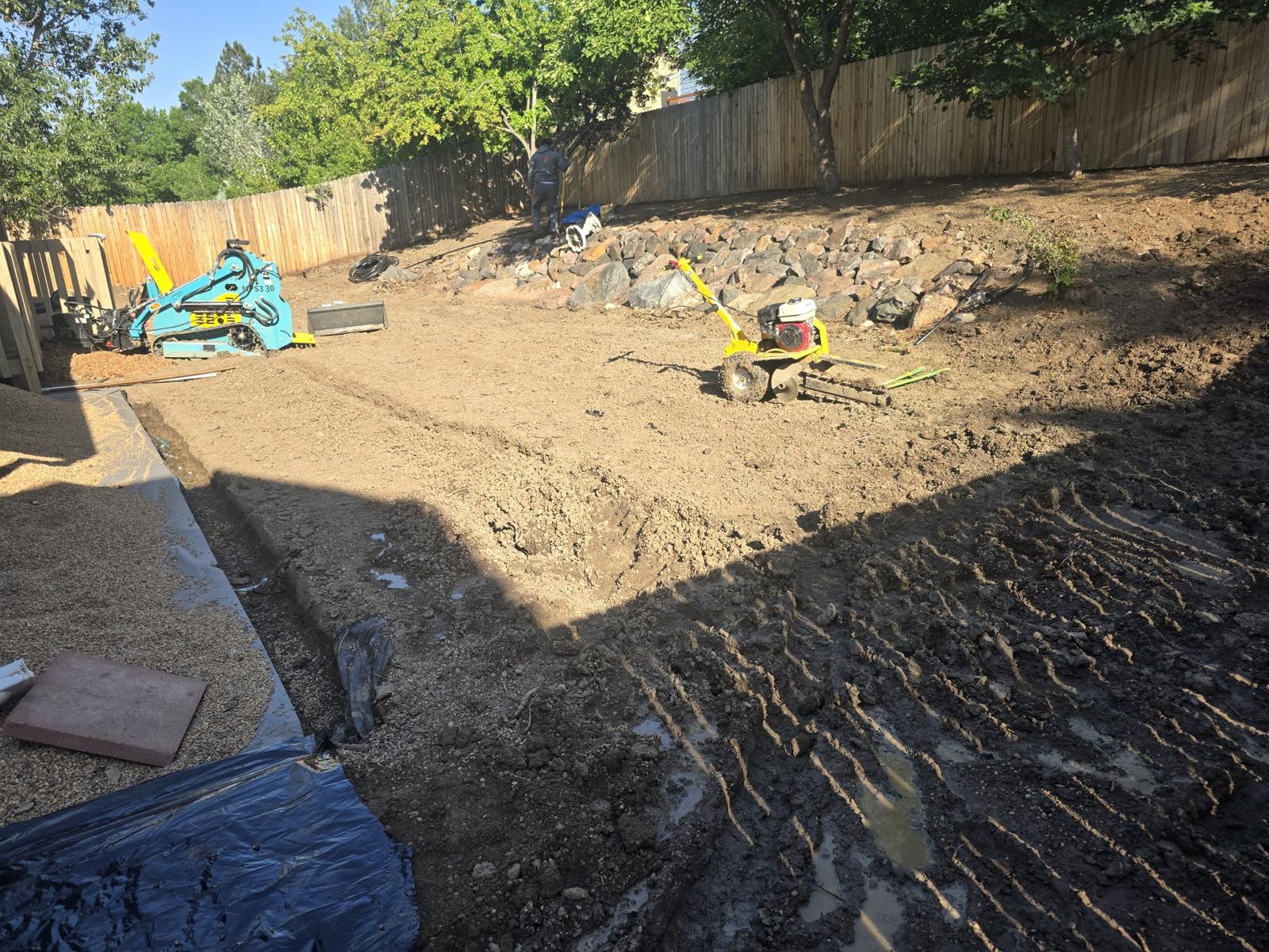 Sod and Rock Landscape Design - Before